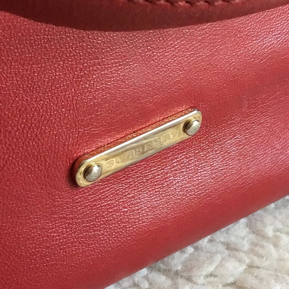 Burberry Calfskin Haymarket Check Small Canterbury Tote Red - Picture 4 of 15